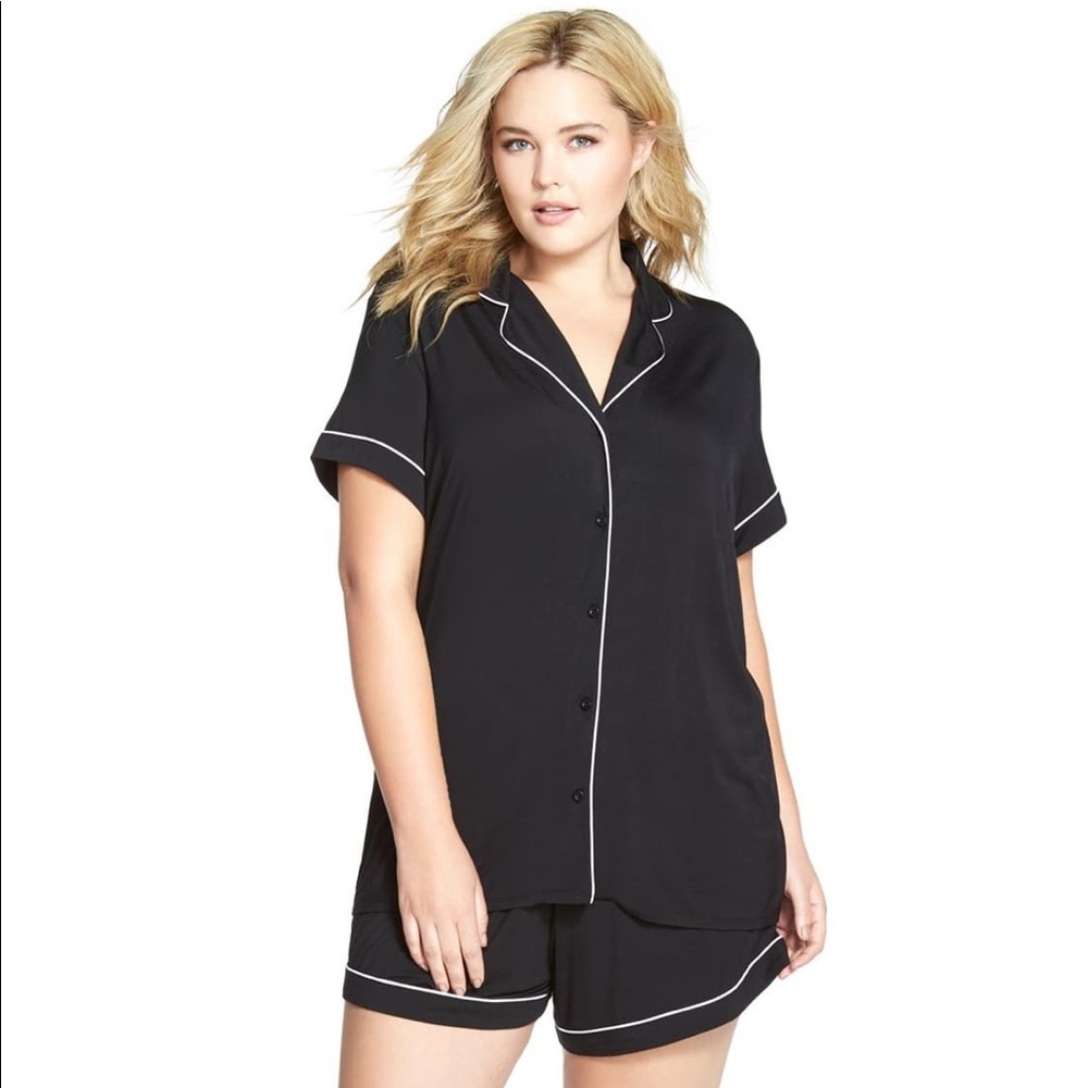 Nordstrom Lingerie Moonlight Short Pajamas blk 2x